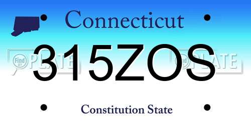 315ZOS Connecticut License Plate