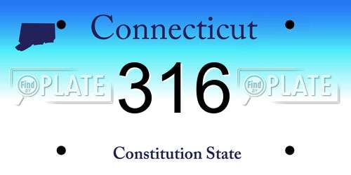 316 Connecticut License Plate