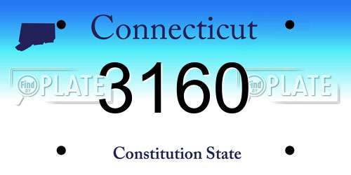 3160 Connecticut License Plate