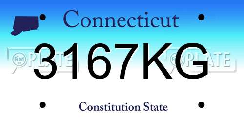 3167KG Connecticut License Plate
