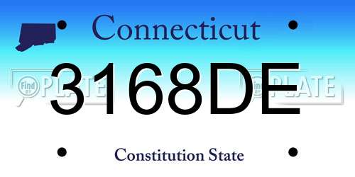 3168DE Connecticut License Plate