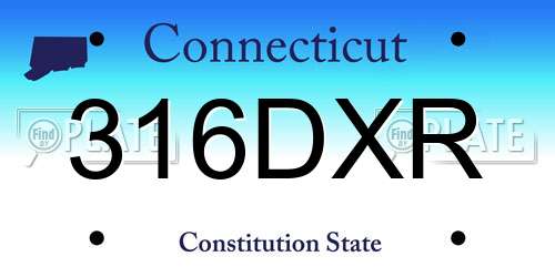 316DXR Connecticut License Plate