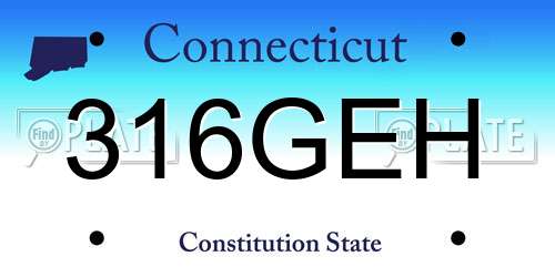 316GEH Connecticut License Plate