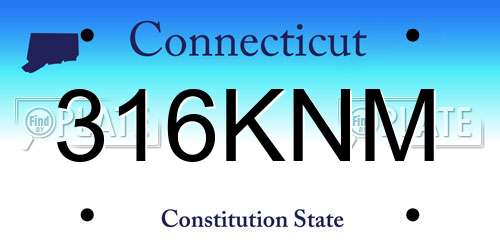 316KNM Connecticut License Plate
