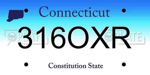 316OXR Connecticut License Plate