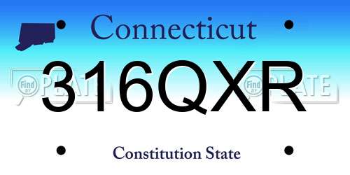 316QXR Connecticut License Plate