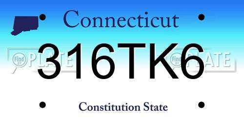 316TK6 Connecticut License Plate