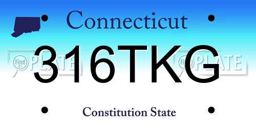 316TKG Connecticut License Plate