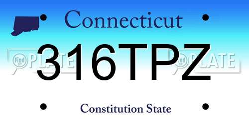 316TPZ Connecticut License Plate