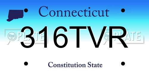 316TVR Connecticut License Plate