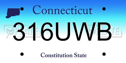 316UWB Connecticut License Plate