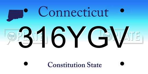 316YGV Connecticut License Plate