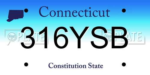 316YSB Connecticut License Plate
