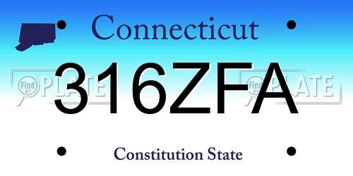 316ZFA Connecticut License Plate