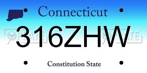316ZHW Connecticut License Plate