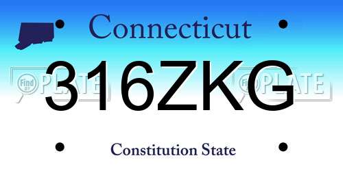 316ZKG Connecticut License Plate