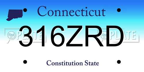 316ZRD Connecticut License Plate