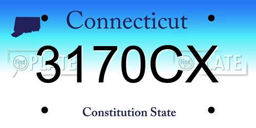 3170CX Connecticut License Plate