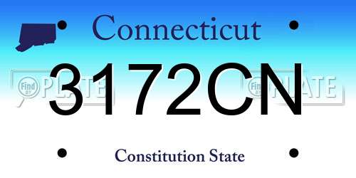 3172CN Connecticut License Plate