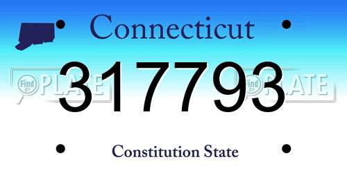 317793 Connecticut License Plate
