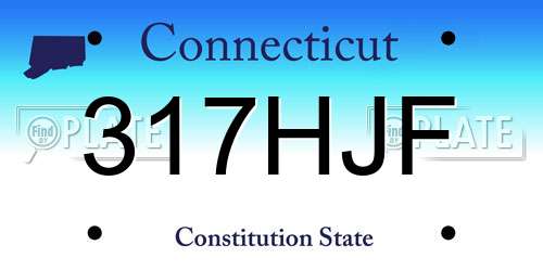 317HJF Connecticut License Plate