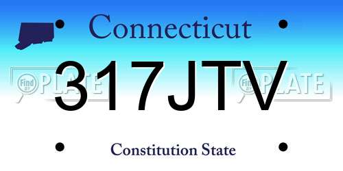 317JTV Connecticut License Plate