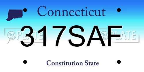 317SAF Connecticut License Plate