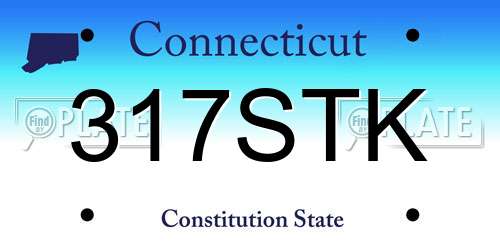 317STK Connecticut License Plate