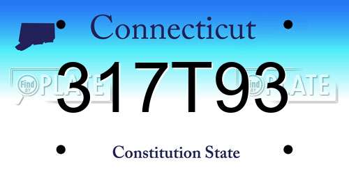 317T93 Connecticut License Plate