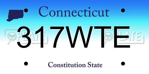 317WTE Connecticut License Plate