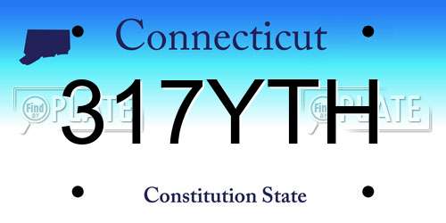 317YTH Connecticut License Plate