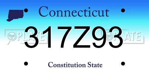317Z93 Connecticut License Plate
