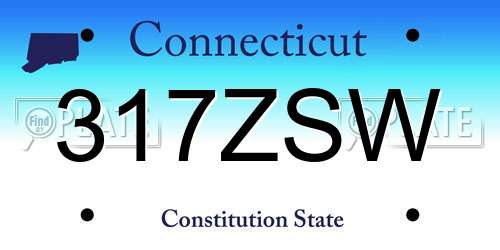 317ZSW Connecticut License Plate