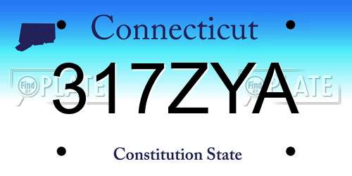 317ZYA Connecticut License Plate