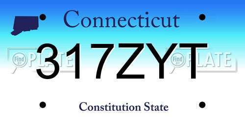 317ZYT Connecticut License Plate