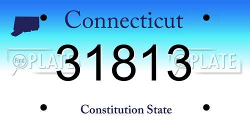 31813 Connecticut License Plate