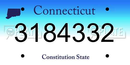 3184332 Connecticut License Plate