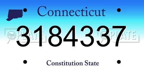 3184337 Connecticut License Plate