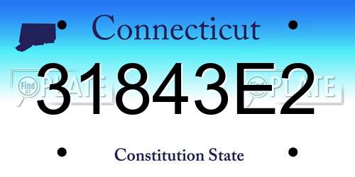 31843E2 Connecticut License Plate