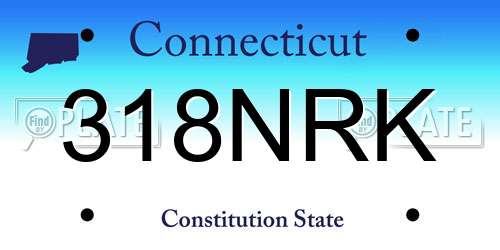 318NRK Connecticut License Plate