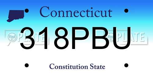 318PBU Connecticut License Plate