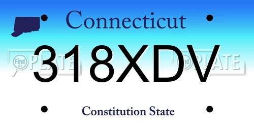 318XDV Connecticut License Plate
