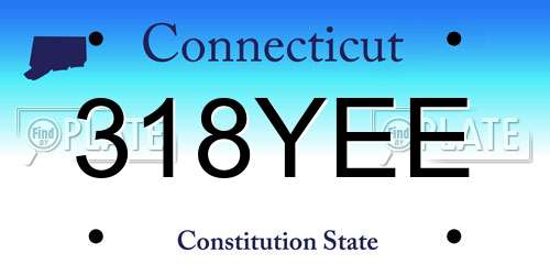 318YEE Connecticut License Plate