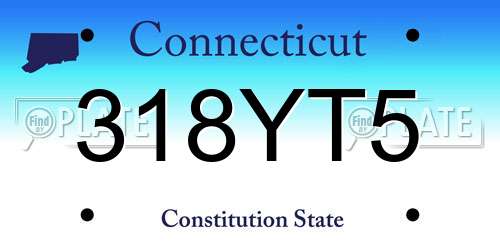 318YT5 Connecticut License Plate