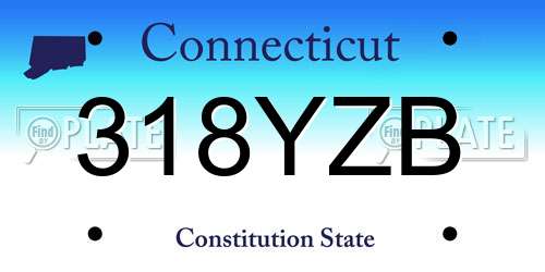 318YZB Connecticut License Plate