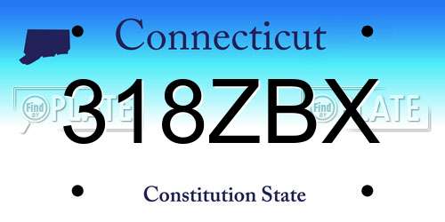318ZBX Connecticut License Plate