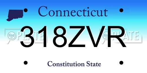 318ZVR Connecticut License Plate