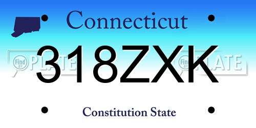 318ZXK Connecticut License Plate