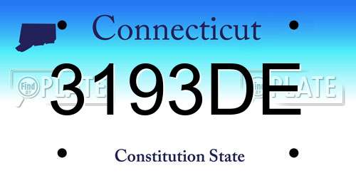 3193DE Connecticut License Plate