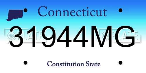 31944MG Connecticut License Plate